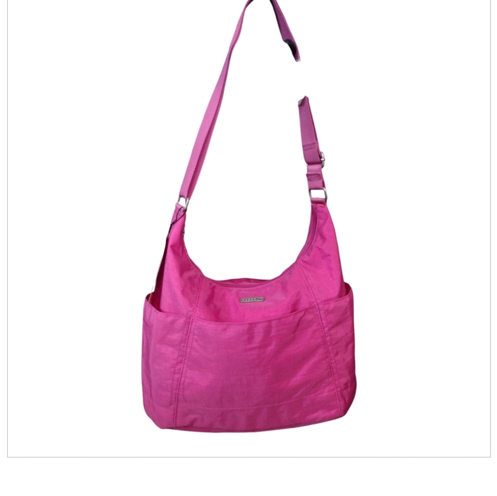 Baggalini Pink Large Classic Hobo Adjustable Shoulder Organizer Travel Bag Nwt - Picture 3 of 9